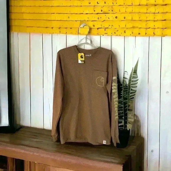 Carhartt 105421 Relaxed Fit Heavyweight C-Graphic T-Shirt Long Sleeve Size Small - Picture 9 of 9